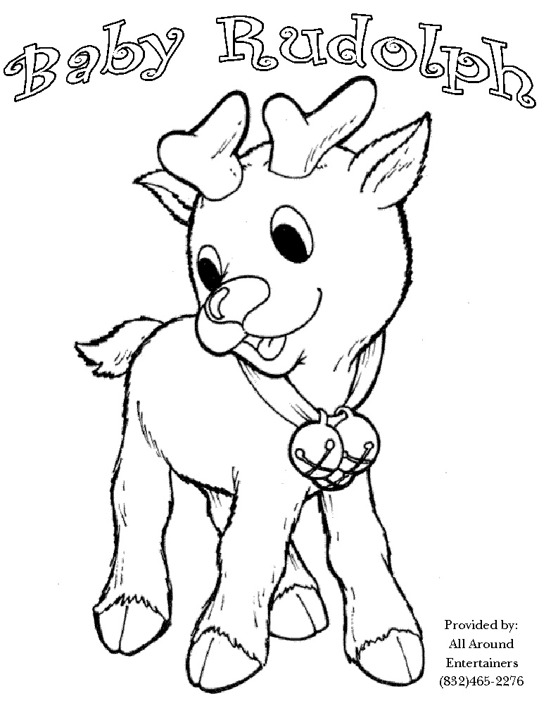 Rudolph coloring pages for kids